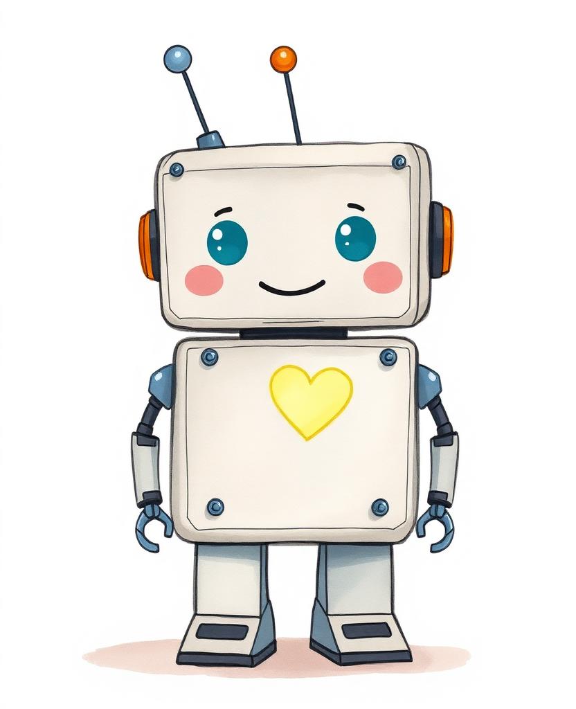 Bolt — Wondrly character portrait reimagined from a child's heart-powered robot drawing